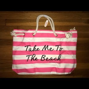 PINK beach bag. Never used w tags